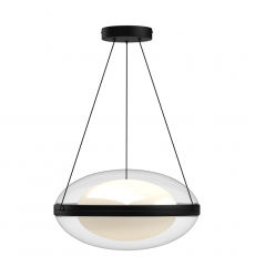 PD76316-BK/OP-UNV-Virgo 16-in Black/Opal Glass LED Pendant