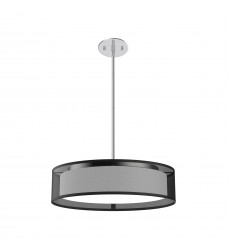  PD7916-BOR-Dalton 16-in Black Organza LED Pendant
