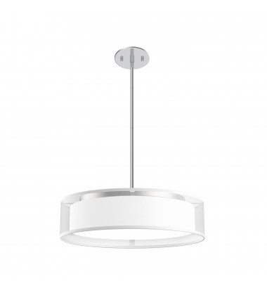  PD7916-WOR-Dalton 16-in White Organza LED Pendant