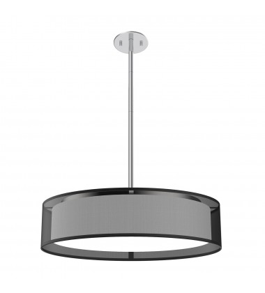 PD7920-BOR-5CCT-Dalton 20-in Black Organza LED Pendant  PD7920-BOR-5CCT-Dalton 20-in Black Organza LED Pendant