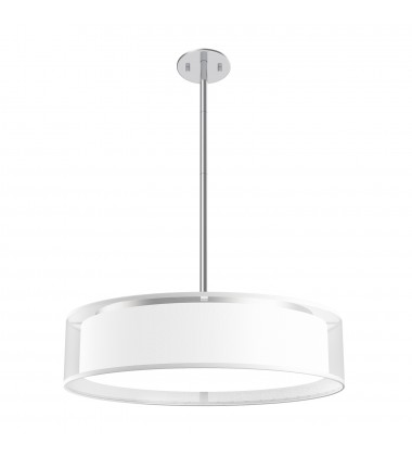 PD7920-WOR-Dalton 20-in White Organza LED Pendant  PD7920-WOR-Dalton 20-in White Organza LED Pendant