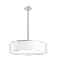  PD7920-WOR-5CCT-Dalton 20-in White Organza LED Pendant