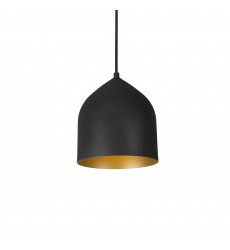  PD9108-BK/GD-Helena 8-in Black/Gold LED Pendant