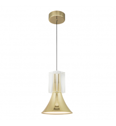 PD94108-MRB/CC-UNV-Floe 8-in Metallic Brass/Clear Crystal LED Pendant