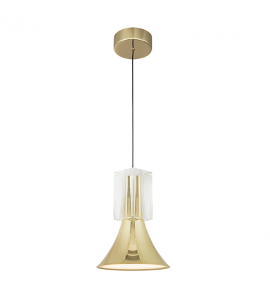 PD94108-MRB/CC-UNV-Floe 8-in Metallic Brass/Clear Crystal LED Pendant PD94108-MRB/CC-UNV-Floe 8-in Metallic Brass/Clear Crystal LED Pendant