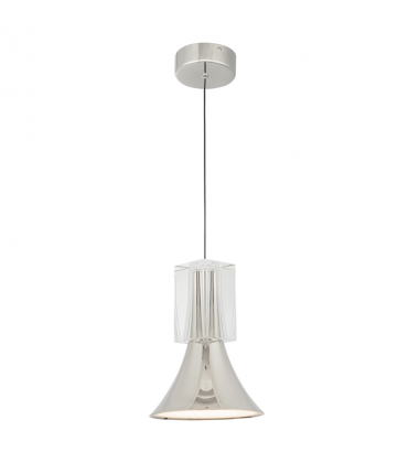 PD94108-PN/CC-UNV-Floe 8-in Polished Nickel/Clear Crystal LED Pendant