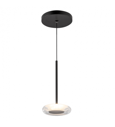 PD97204-BK/CL-Stephord 4-in Black/Clear Glass LED Pendant