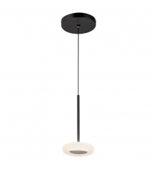 PD97204-BK/FR-Stephord 4-in Black/Frosted Glass LED Pendant