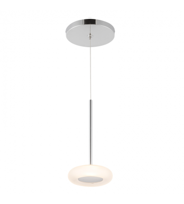 PD97204-CH/FR-Stephord 4-in Chrome/Frosted Glass LED Pendant