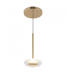 PD97204-MRB/CL-Stephord 4-in Metallic Brass/Clear Glass LED Pendant