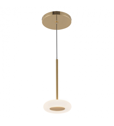 PD97204-MRB/FR-Stephord 4-in Metallic Brass/Frosted Glass LED Pendant
