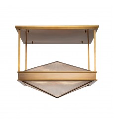  SF332919VBCR-Cairo 19-in Ribbed Glass/Vintage Brass 4 Lights Semi Flush Mount