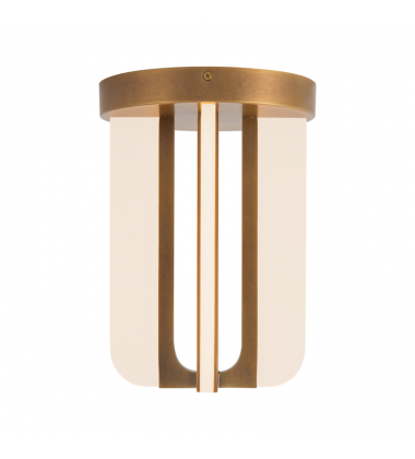 SF336508VB-Anders 8-in Brass dimmable LED Semi-Flush Mount
