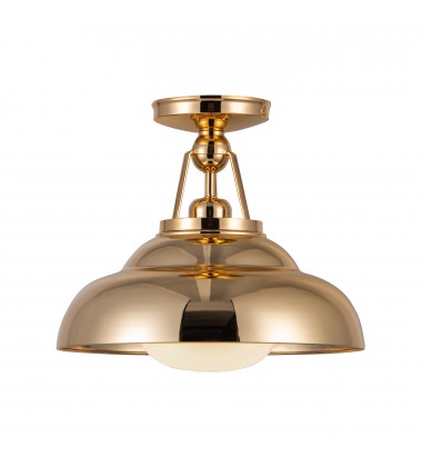  SF344012PBGO-Palmetto 12-in Polished Brass/Glossy Opal 1 Light Semi Flush Mount