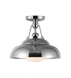  SF344012PNGO-Palmetto 12-in Polished Nickel/Glossy Opal 1 Light Semi Flush Mount