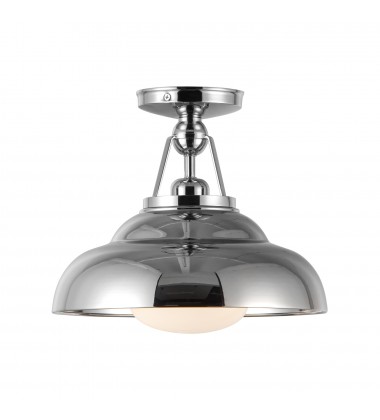  SF344012PNGO-Palmetto 12-in Polished Nickel/Glossy Opal 1 Light Semi Flush Mount