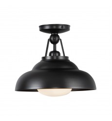  SF344012UBGO-Palmetto 12-in Urban Bronze/Glossy Opal 1 Light Semi Flush Mount