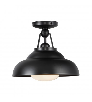  SF344012UBGO-Palmetto 12-in Urban Bronze/Glossy Opal 1 Light Semi Flush Mount
