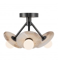  SF346313UBAR-Dahlia 13-in Urban Bronze/Alabaster LED Semi Flush Mount
