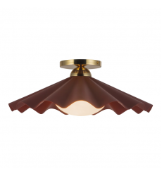 SF354016BGD-Furrow 16-in Red Semi-Flush Mount