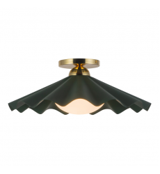 SF354016PGN-Furrow 16-in Green Semi-Flush Mount