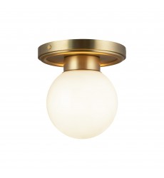  SF407306BGGO-Fiore 6-in Brushed Gold/Glossy Opal Glass 1 Light Semi-Flush