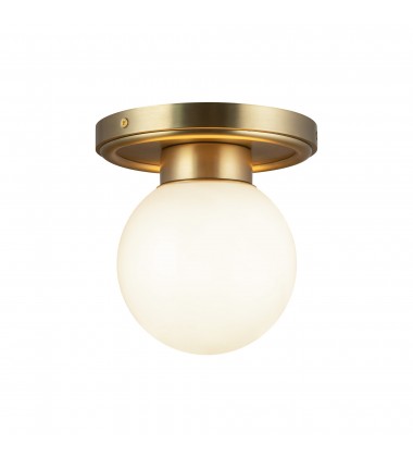  SF407306BGGO-Fiore 6-in Brushed Gold/Glossy Opal Glass 1 Light Semi-Flush