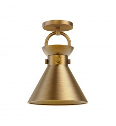  SF412009AG-Emerson 9-in Aged Gold 1 Light Semi Flush Mount
