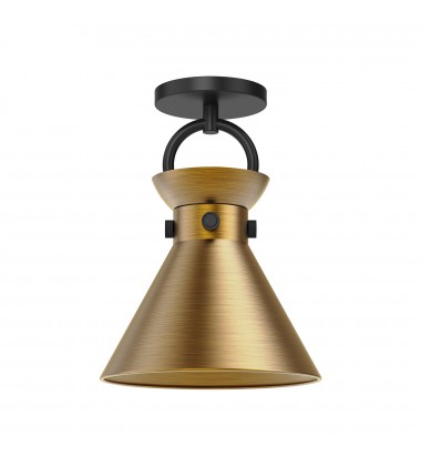  SF412009MBAG-Emerson 9-in Matte Black/Aged Gold 1 Light Semi Flush Mount