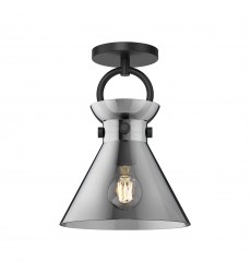  SF412509MBSM-Emerson 9-in Matte Black/Smoked 1 Light Semi Flush Mount