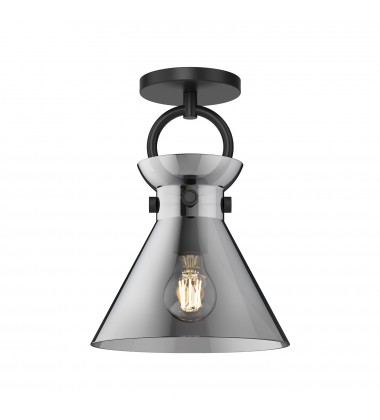  SF412509MBSM-Emerson 9-in Matte Black/Smoked 1 Light Semi Flush Mount