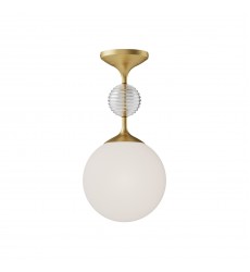 SF415308BGOP-Celia 8-in Brushed Gold/Opal Glass 1 Light Semi Flush Mount