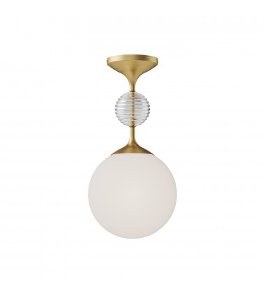 SF415308BGOP-Celia 8-in Brushed Gold/Opal Glass 1 Light Semi Flush Mount