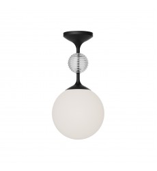  SF415308MBOP-Celia 8-in Matte Black/Opal Glass 1 Light Semi Flush Mount