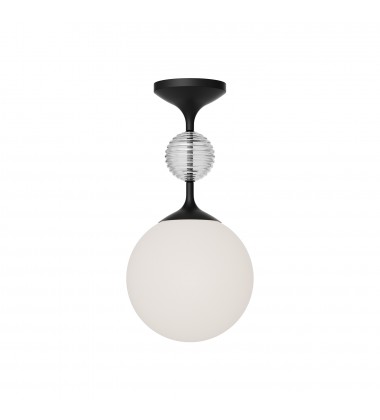  SF415308MBOP-Celia 8-in Matte Black/Opal Glass 1 Light Semi Flush Mount