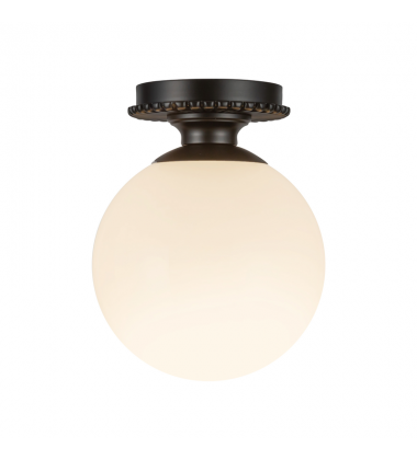 SF430108MBGO-Otis 8-in Matte Black/Glossy Opal Glass Socket Semi-Flush Mount SF430108MBGO-Otis 8-in Matte Black/Glossy Opal Glass Socket Semi-Flush Mount
