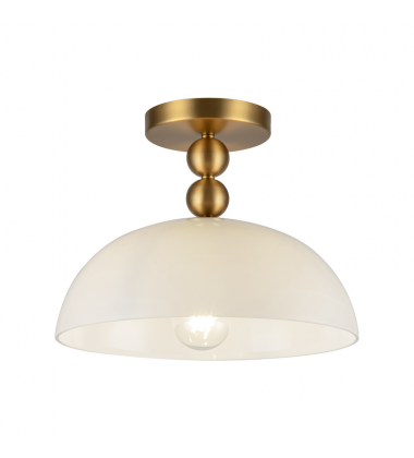 SF459012BGGO-Paisley 12-in Brushed Gold/Glossy Opal Glass Socket Semi-Flush Mount SF459012BGGO-Paisley 12-in Brushed Gold/Glossy Opal Glass Socket Semi-Flush Mount