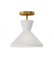  SF473710AGOP-Betty 10-in Aged Gold/Opal Glass 1 Light Semi Flush Mount