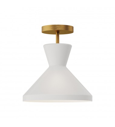  SF473710AGOP-Betty 10-in Aged Gold/Opal Glass 1 Light Semi Flush Mount