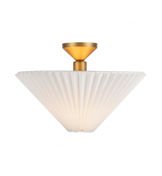 SF497016BGFW-Bridgette 16-in Brushed Gold/Folded White Socket Semi-Flush Mount
