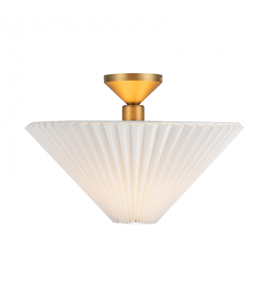 SF497016BGFW-Bridgette 16-in Brushed Gold/Folded White Socket Semi-Flush Mount
