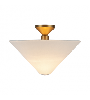 SF497016BGWL-Bridgette 16-in Brushed Gold/White Linen Socket Semi-Flush Mount SF497016BGWL-Bridgette 16-in Brushed Gold/White Linen Socket Semi-Flush Mount
