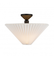 SF497016MBFW-Bridgette 16-in Matte Black/Folded White Socket Semi-Flush Mount