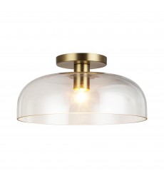  SF515712BGCL-Sylvia 12-in Brushed Gold/Clear Glass 1 Light Semi-Flush