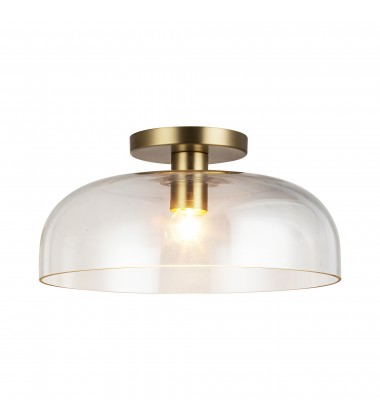  SF515712BGCL-Sylvia 12-in Brushed Gold/Clear Glass 1 Light Semi-Flush
