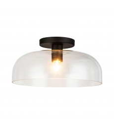 SF515712MBCL-Sylvia 12-in Matte Black/Clear Glass 1 Light Semi-Flush