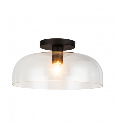  SF515712MBCL-Sylvia 12-in Matte Black/Clear Glass 1 Light Semi-Flush
