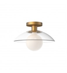  SF517112AGCL-Francesca 12-in Aged Gold/Clear Glass 1 Light Semi Flush Mount