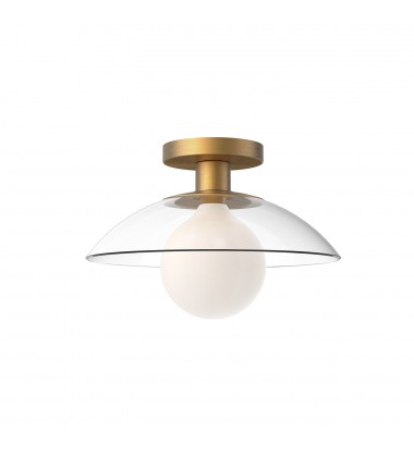  SF517112AGCL-Francesca 12-in Aged Gold/Clear Glass 1 Light Semi Flush Mount