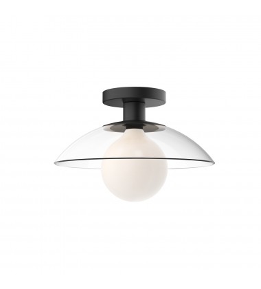  SF517112MBCL-Francesca 12-in Clear Glass/Matte Black 1 Light Semi Flush Mount